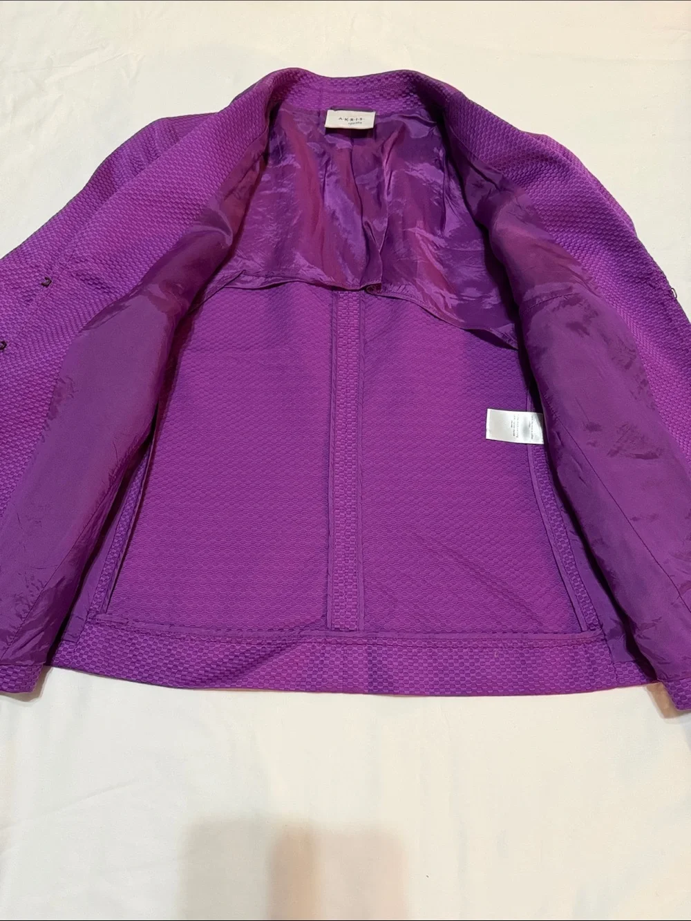 AKRIS PUNTO Textured Cotton Blazer Jacket 10
